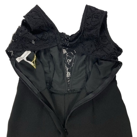 BCBGeneration Jumpsuit Womens Sz 2 Black Lace Sleeveless V-Neck with Pockets NEW - Picture 9 of 16